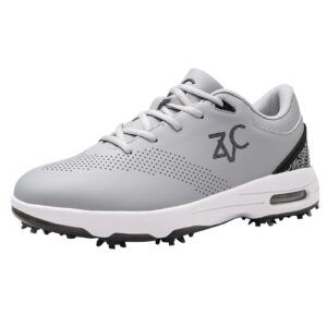ZVC Golf Shoes Men with Spikes Non-Slip Water-Resistant Lightweight Breathable Professional Spiked Footwear Outdoor