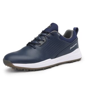 Ifrich Professional Men Golf Shoes Comfortable Spikeless Outdoor Golf Walking Sport Sneakers for Men (10.5,Blue)